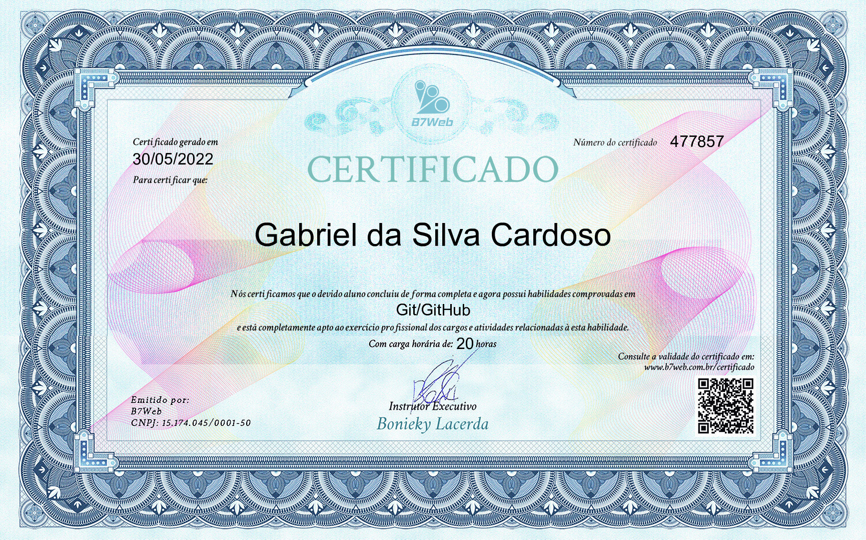 Certificado Git e GitHub